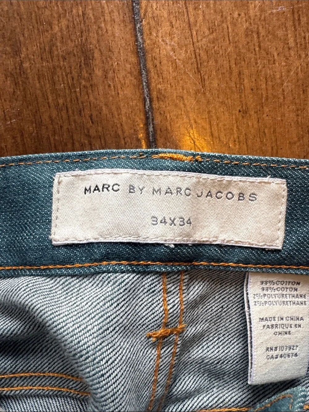 Marc Jacobs Men's Straight Jeans in Denim Blue 34x34 get em hemmed to your size!